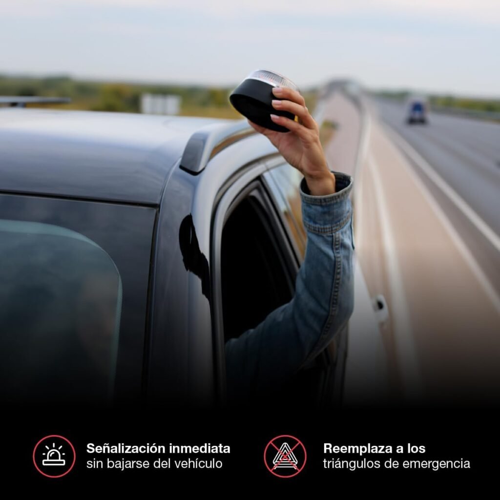 Activación rápida de la luz de emergencia PMK Grupo, sin necesidad de salir del coche, reemplazando los tradicionales triángulos de emergencia